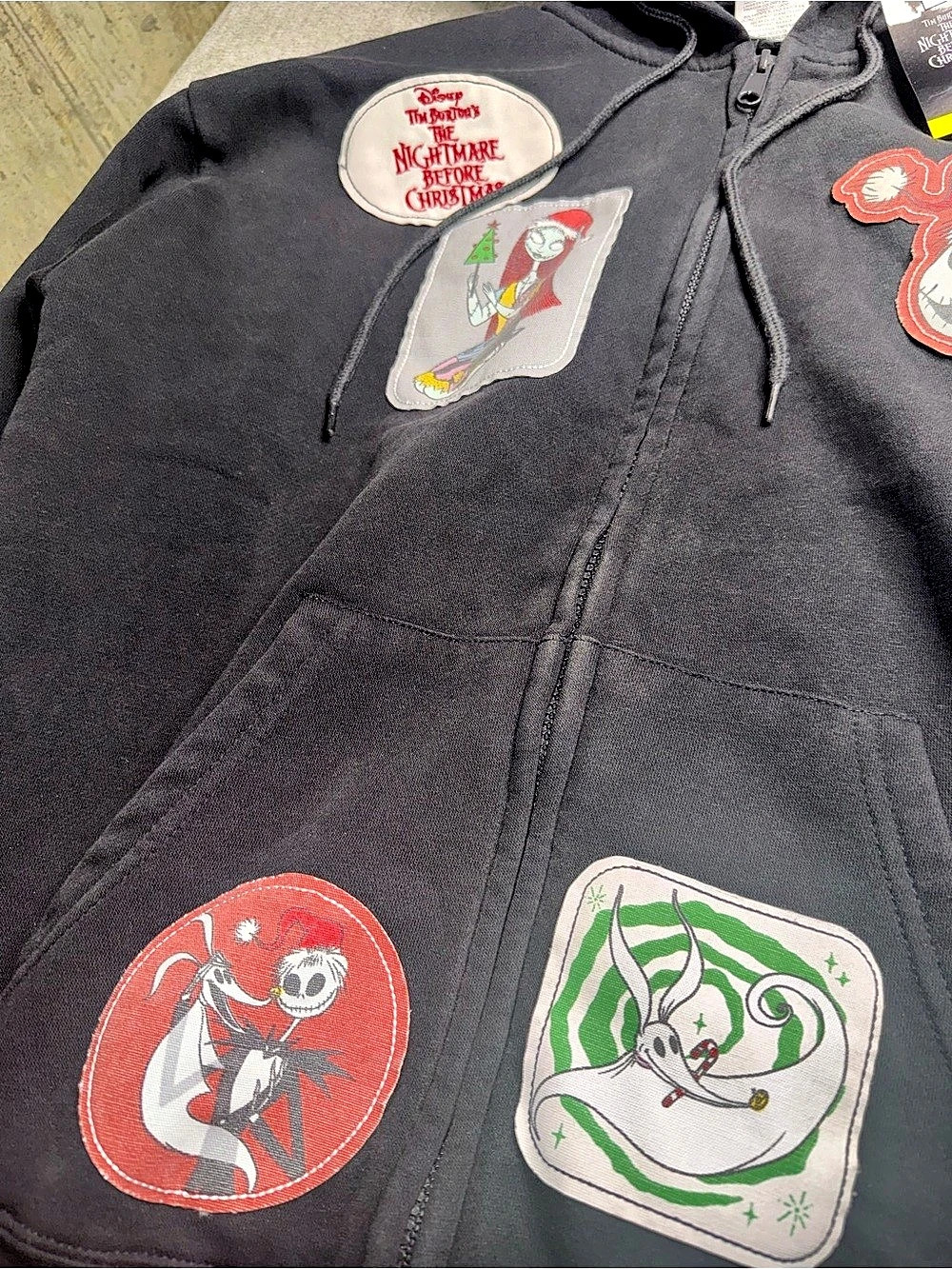 Disney The Nightmare Before Christmas Jack & Sally Patchwork Zip-Up Hoodie – XS - Picture 3 of 6